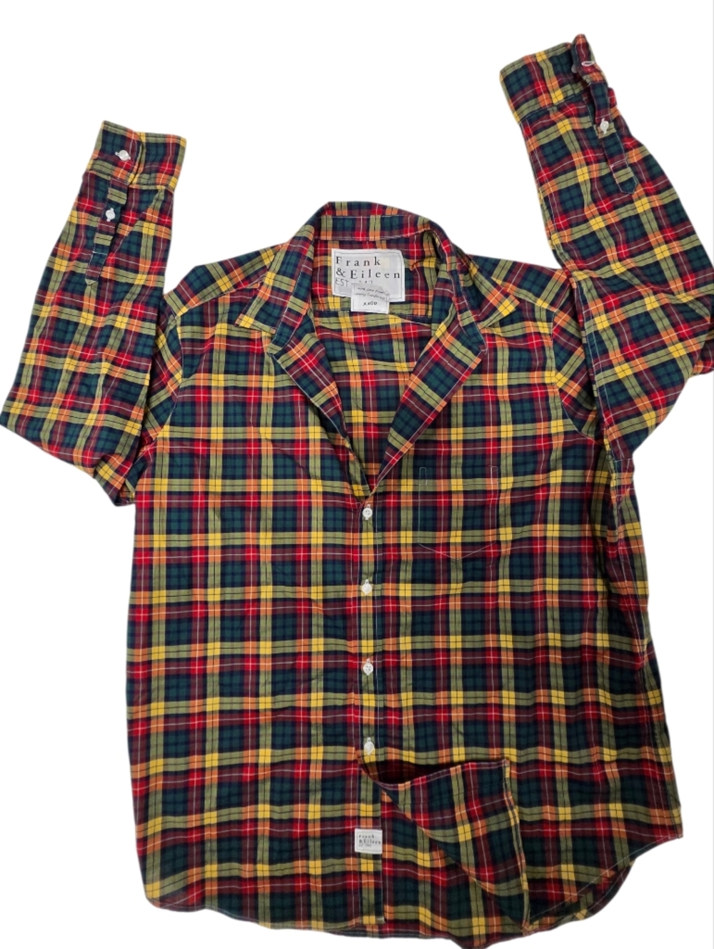 NEW FRANK‎ & EILEEN  plaid shirt in Red/ Green